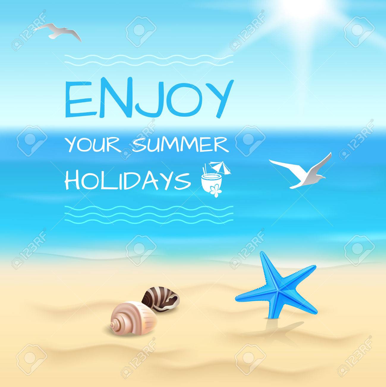 summer holidays seaside beach background enjoy your summer holidays
