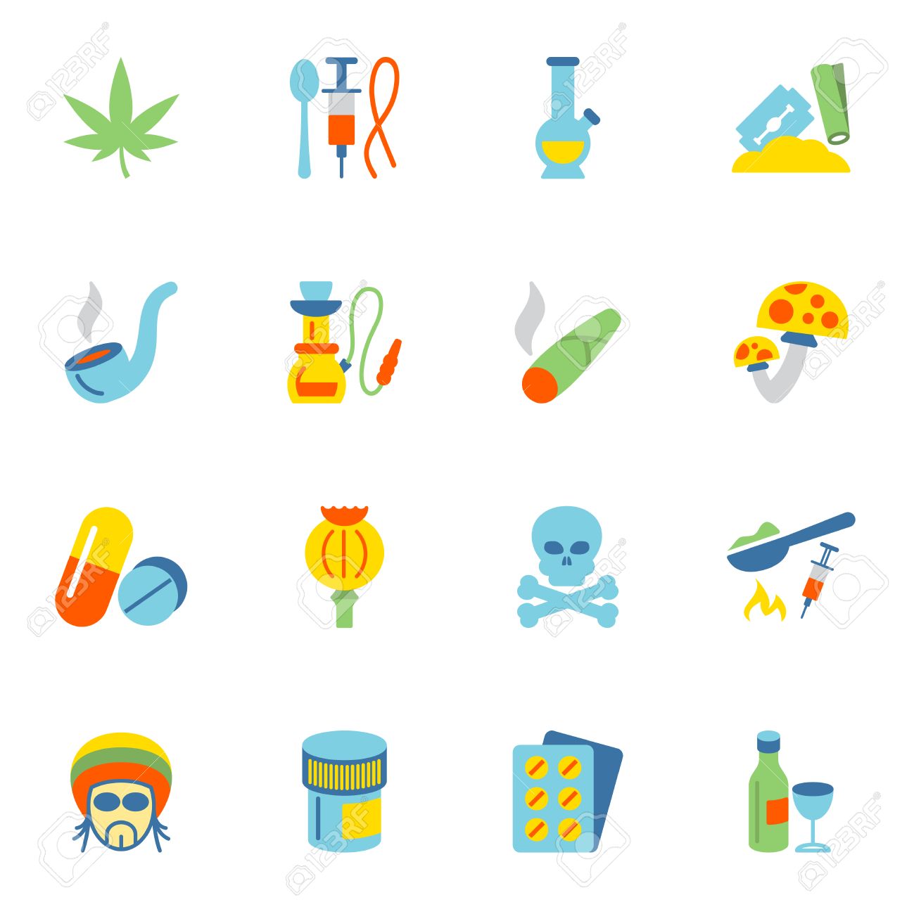 虐待毒麻薬フラット アイコン設定分離ベクトル イラスト のイラスト素材 ベクタ Image 31726202