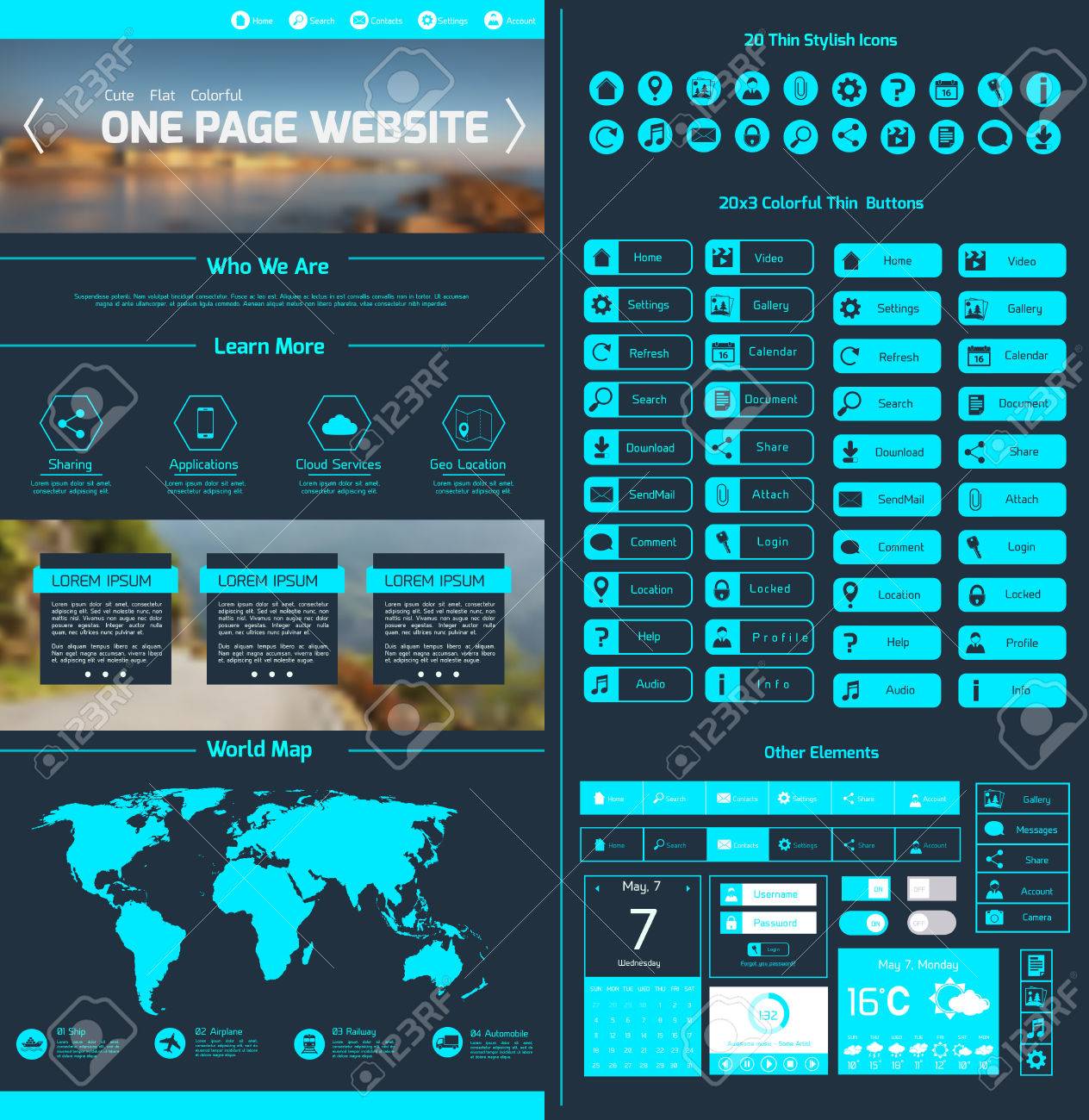 one page menu template free