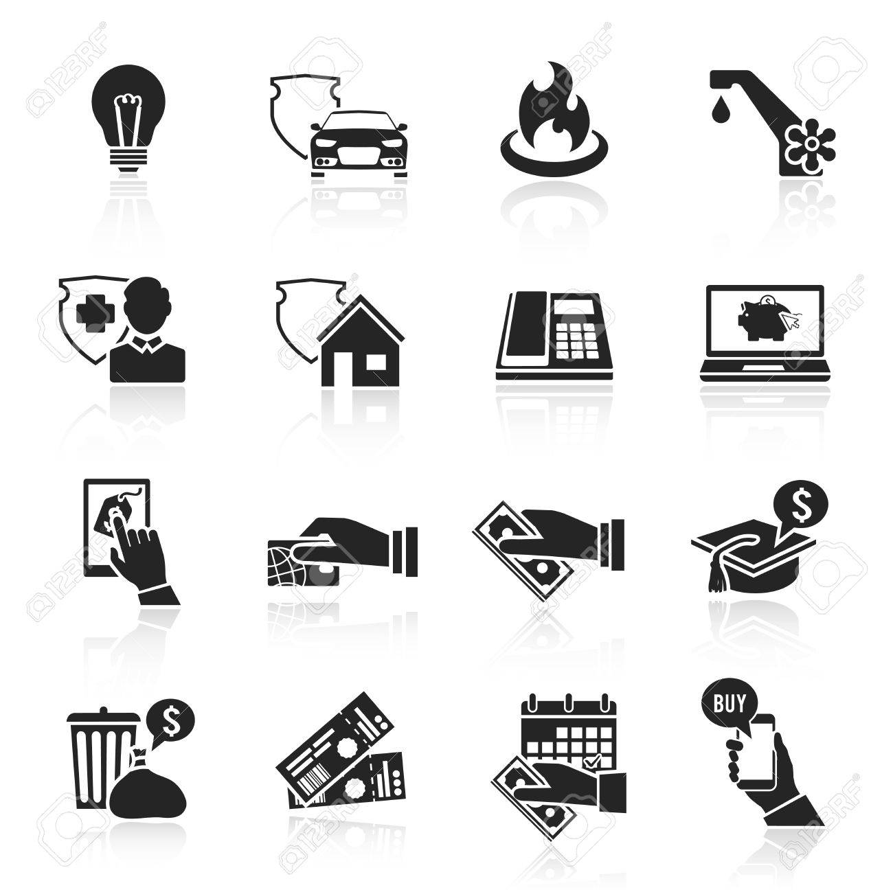 お支払い預金アイコン黒設定分離法案税金を払うベクトル イラストのイラスト素材 ベクタ Image