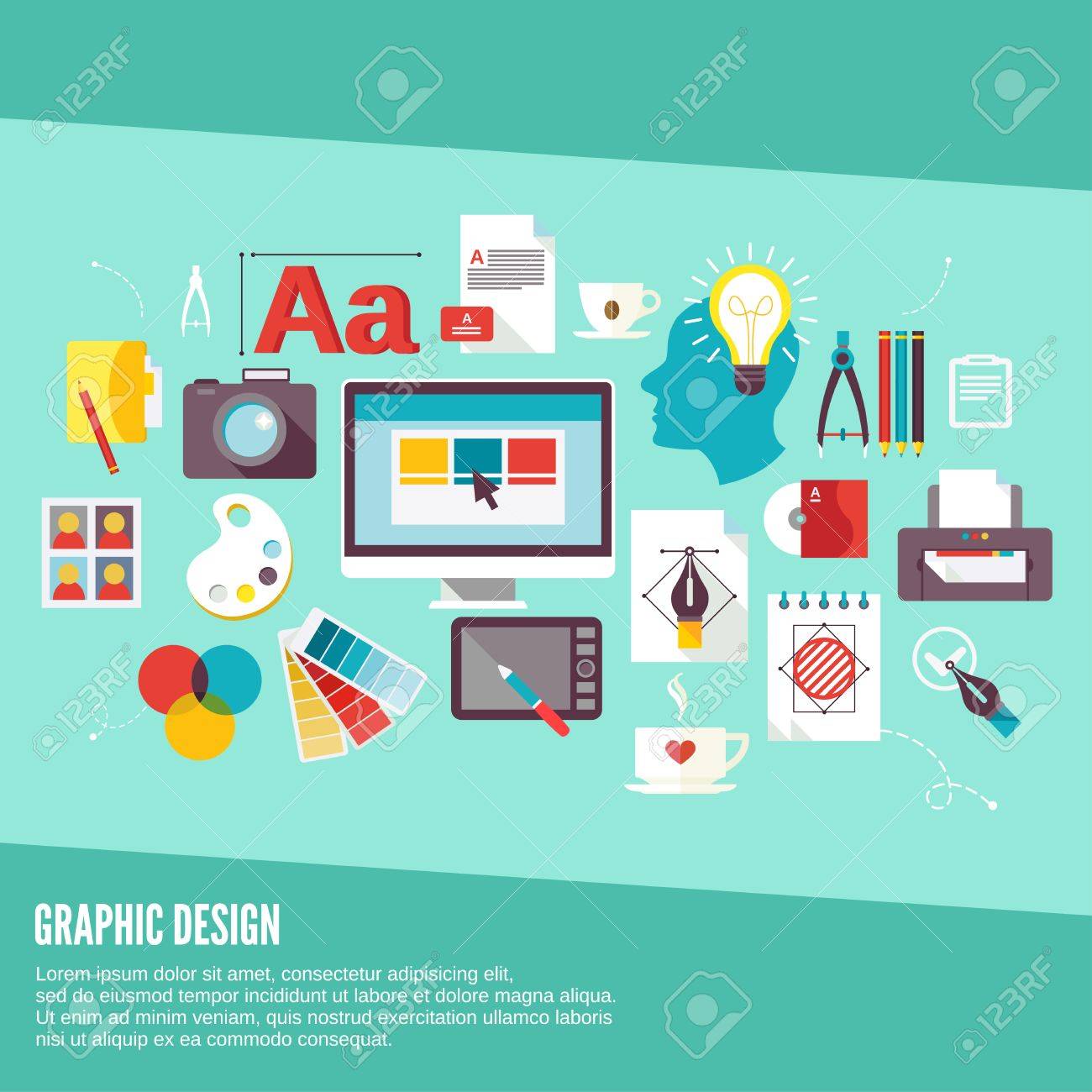 graphic design concept icons