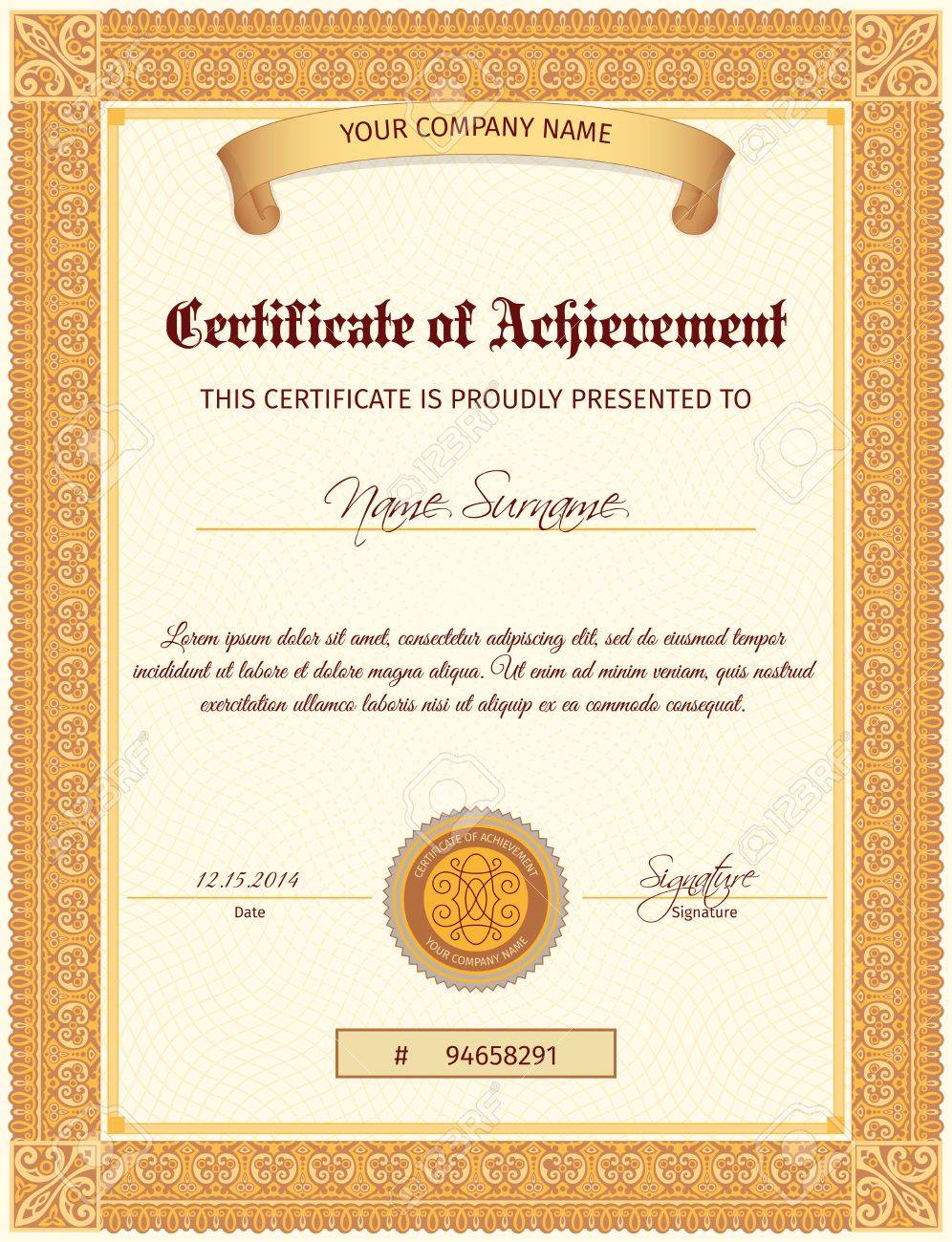 certificate seal template