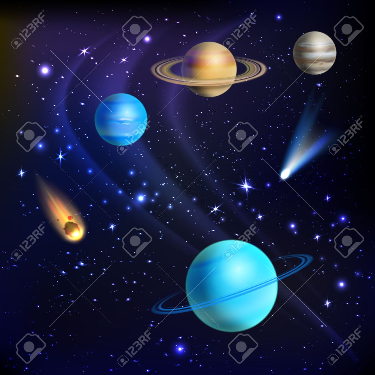 領域の背景の太陽系惑星彗星そして流星ベクトル イラスト のイラスト素材 ベクタ Image 領域の背景の太陽系惑星彗星そして流星ベクトル イラスト のイラスト素材 ベクタ Image