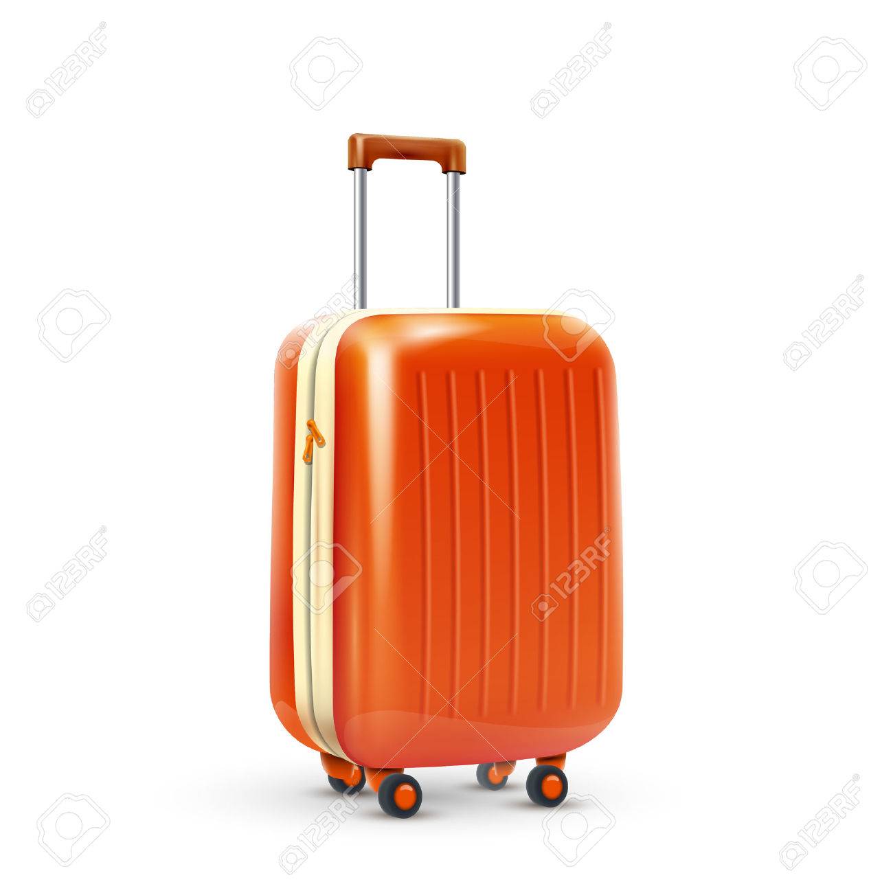 Orange Travel Plastic Suitcase With 