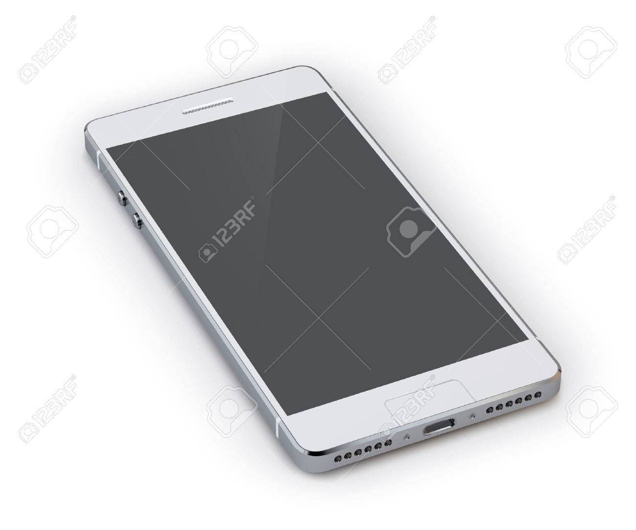 Realistic 3d grey smartphone device isolated on white background vector illustration - 37344331 Realistic 3d grey smartphone device isolated on white background vector illustration - 37344331