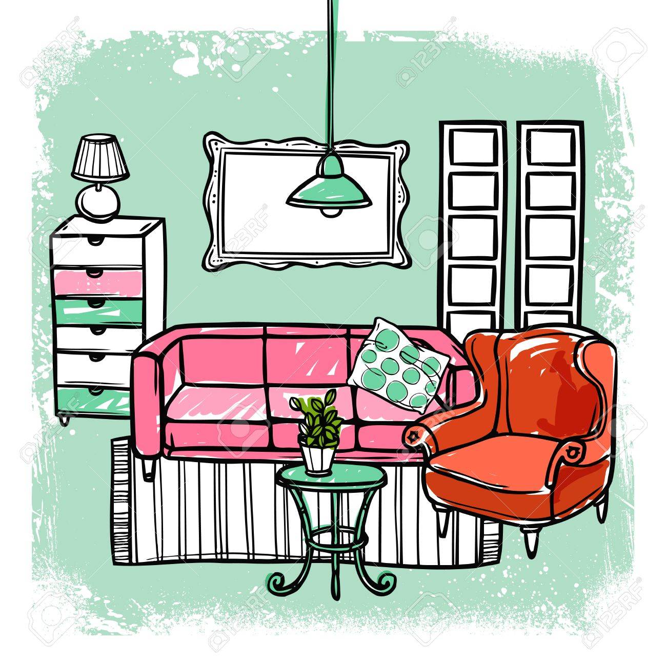 Living Room Furniture Templates living room interior design template with sketch furniture vector Living Room Furniture Templates living room interior design template with sketch furniture vector