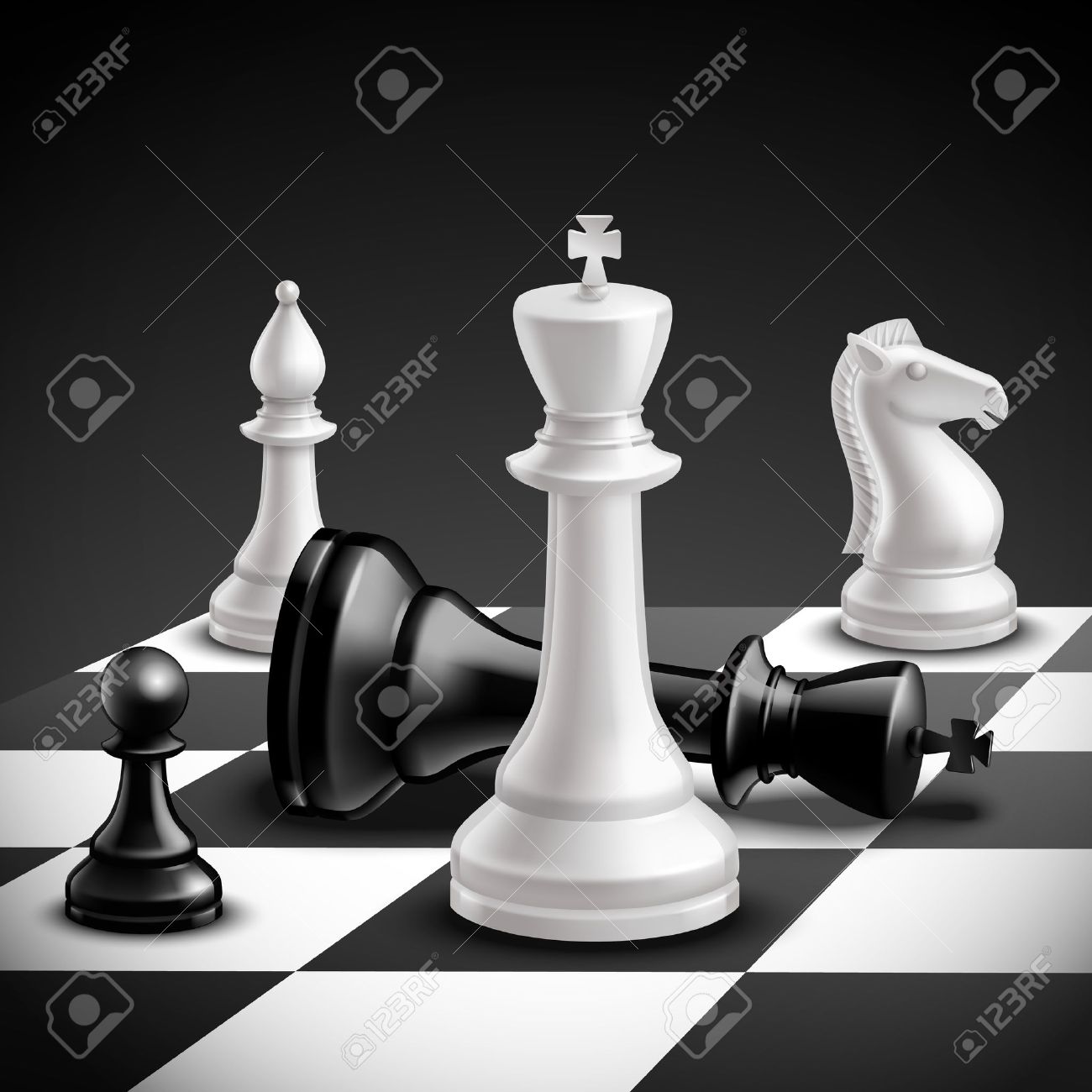 Wall Mural Schach - Aufstellung Weiß/Schwarz