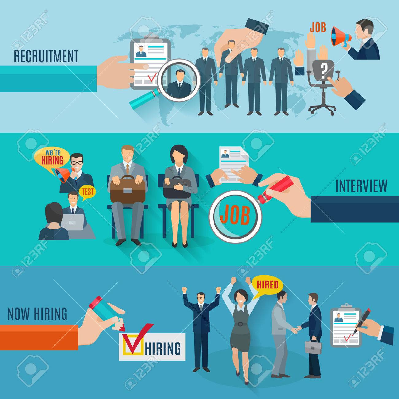 Hire horizontal banner set with recruitment interview flat elements isolated vector illustration - 42622816 Hire horizontal banner set with recruitment interview flat elements isolated vector illustration - 42622816