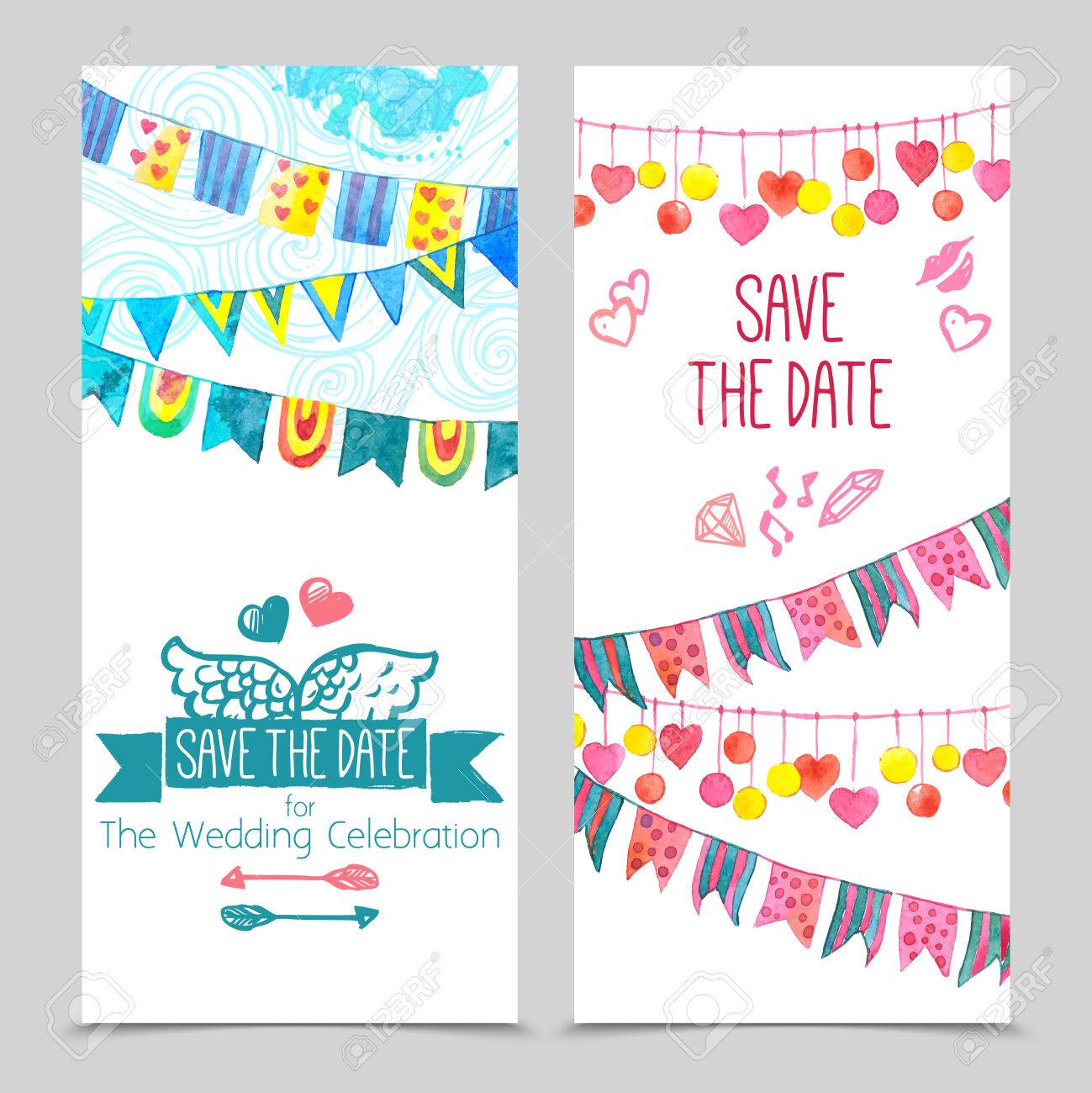 save the day card paper wedding invitation template set isolated save the day template