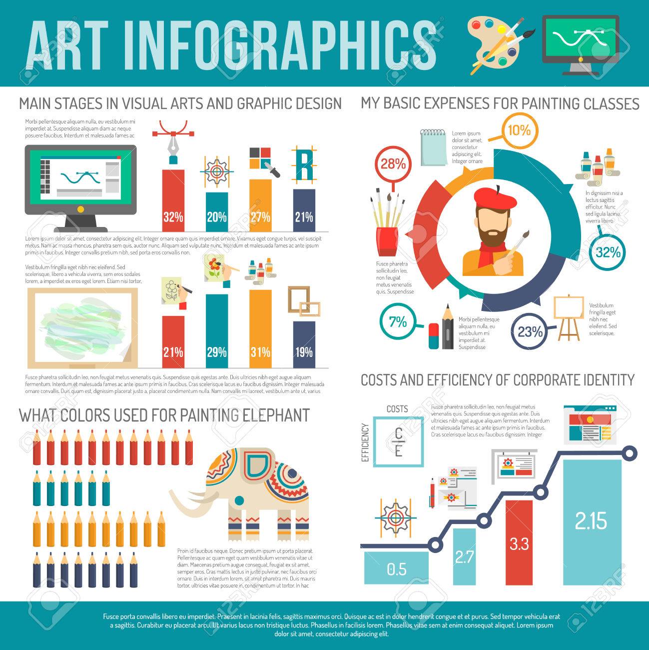 Art Infographics Set With Painter And Artist Symbols And Charts Vector  Illustration Royalty Free SVG, Cliparts, Vectors, and Stock Illustration.  Image 46499792., image size:1299x1300
