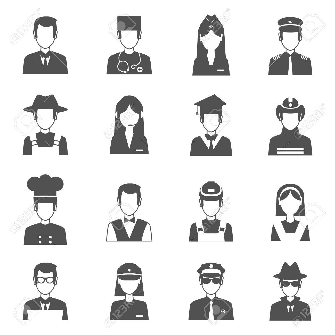 パイロット消防士オペレーター分離ベクトル イラスト入り黒の職業アバターのイラスト素材 ベクタ Image パイロット消防士オペレーター分離ベクトル イラスト入り黒の職業アバターのイラスト素材 ベクタ Image