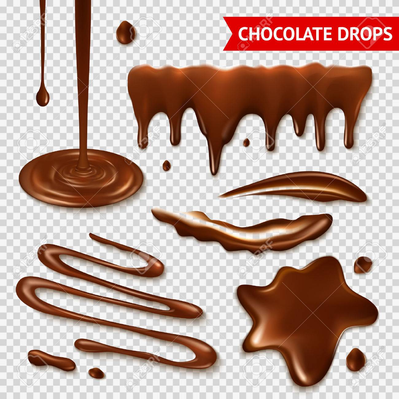 Realistic hot chocolate splashes on transparent background isolated vector illustration - 50341469 Realistic hot chocolate splashes on transparent background isolated vector illustration - 50341469