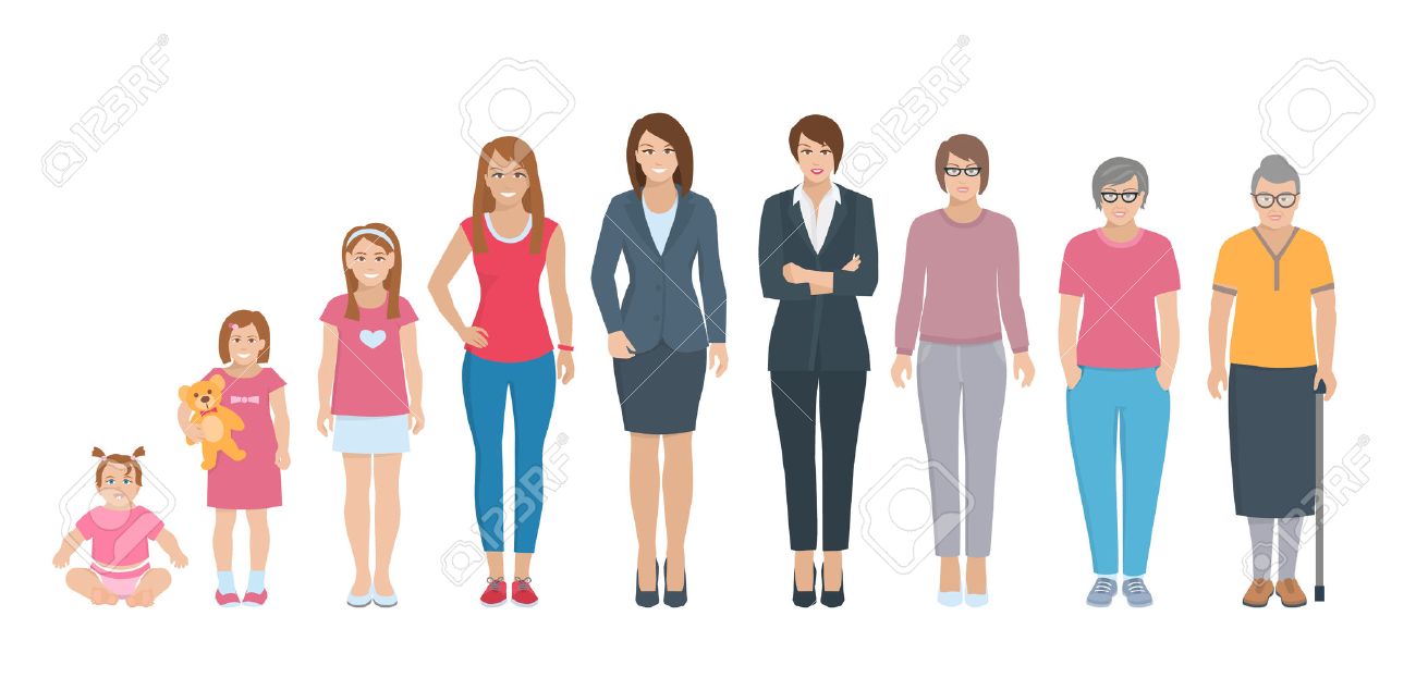 Different generations full length silhouette european women isolated set vector illustration - 56340424 Different generations full length silhouette european women isolated set vector illustration - 56340424