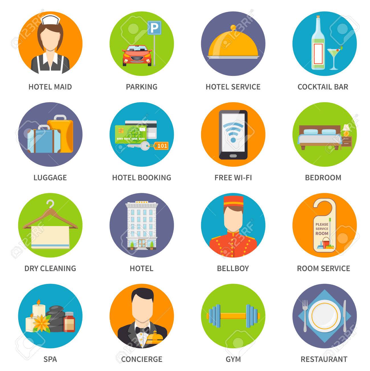 hotel icons set service vector illustration hotel service symbols hotel icons