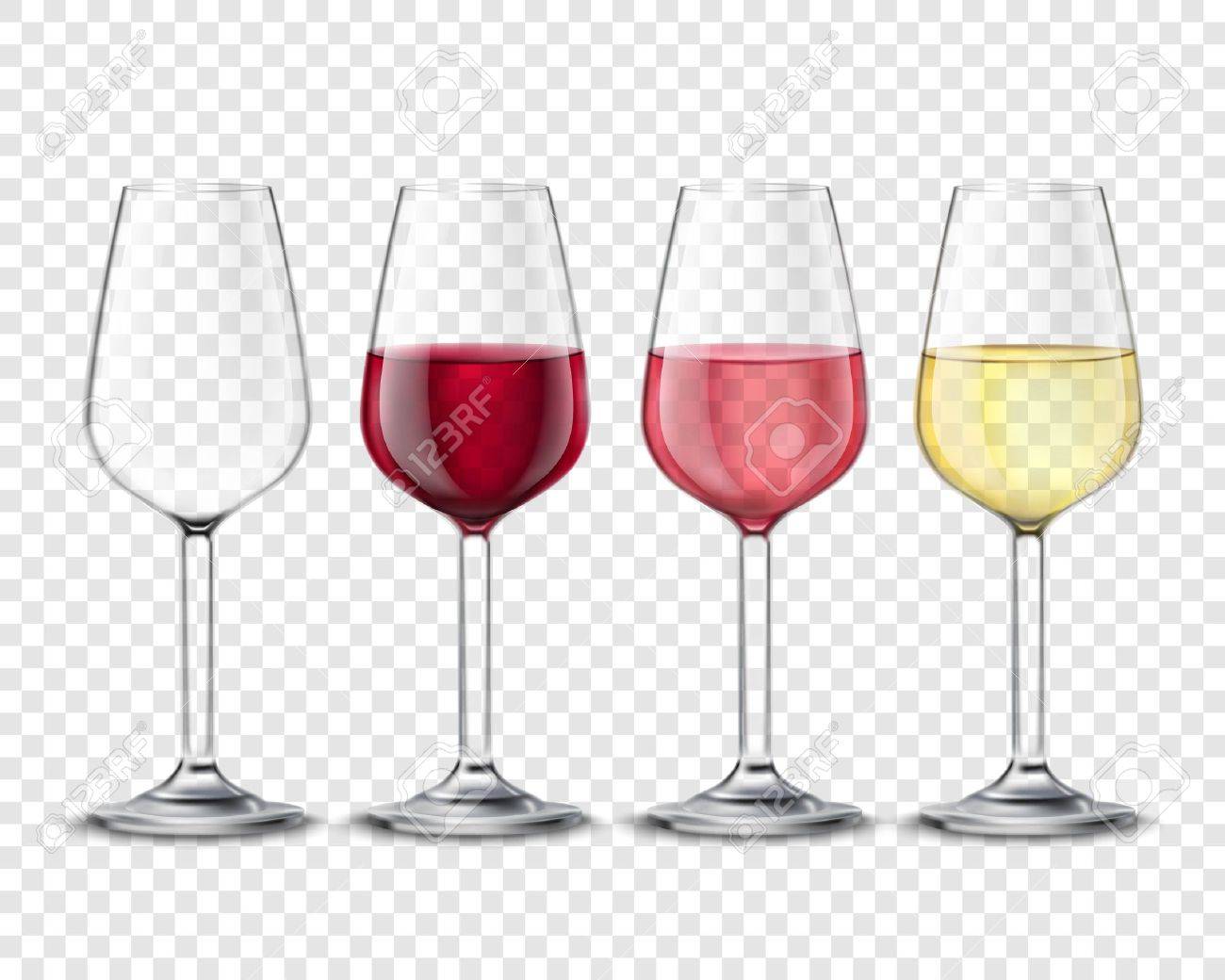Classic wineglass alcohol drink glasses set with red white and rose wine realistic transparent poster vector illustration - 64668162 Classic wineglass alcohol drink glasses set with red white and rose wine realistic transparent poster vector illustration - 64668162