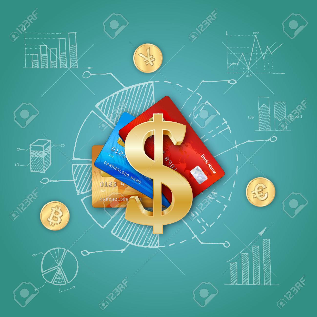 realistic financial template with
