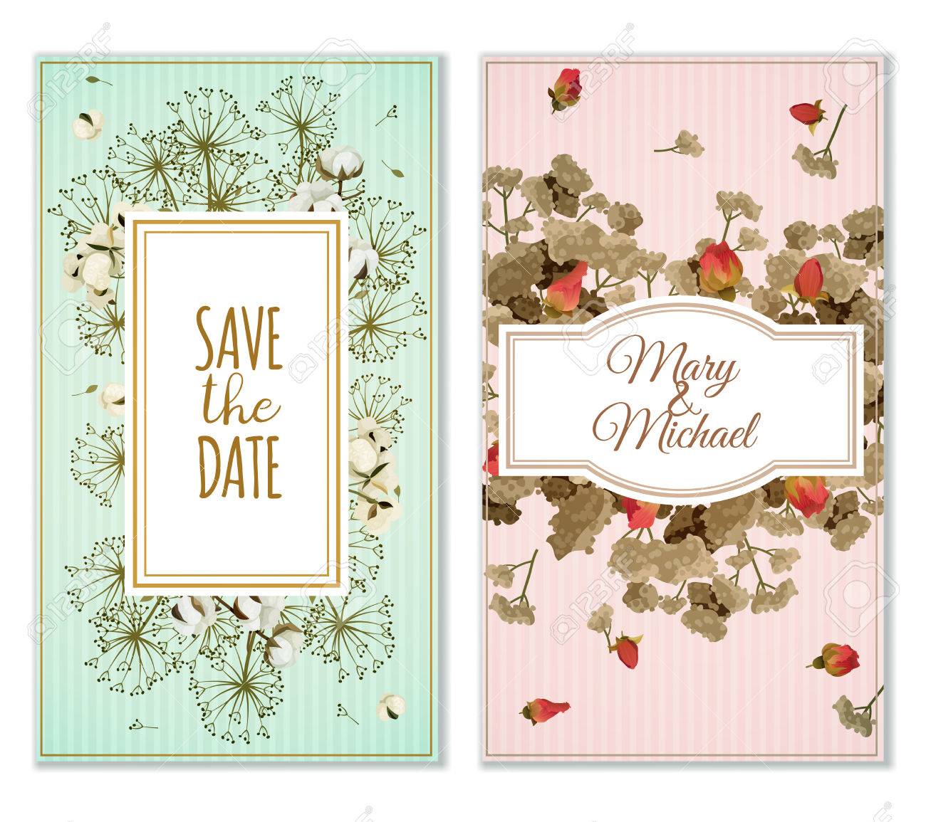 two variants of printable marriage invitation cards in pastel invitation cards printable