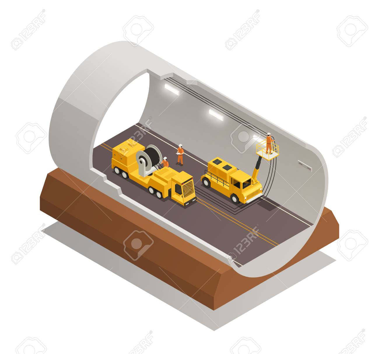 白い背景の上の高速道路等尺性組成のトンネル工事を終えた のイラスト素材 ベクタ Image 白い背景の上の高速道路等尺性組成のトンネル工事を終えた のイラスト素材 ベクタ Image