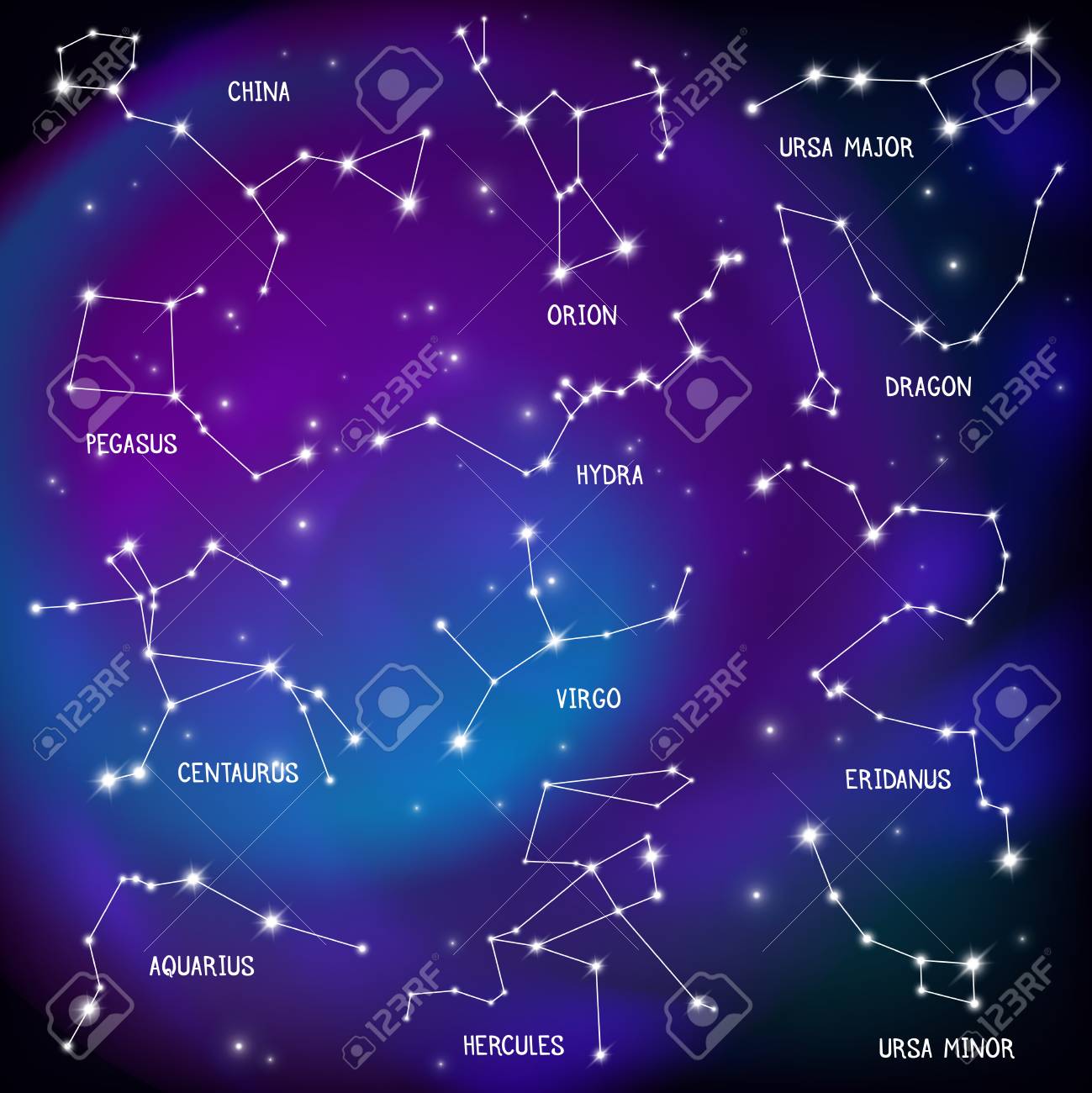 Astronomical celestial sphere constellations night sky stars map purple background scientific educational decorative poster print vector illustration - 113936766 Astronomical celestial sphere constellations night sky stars map purple background scientific educational decorative poster print vector illustration - 113936766