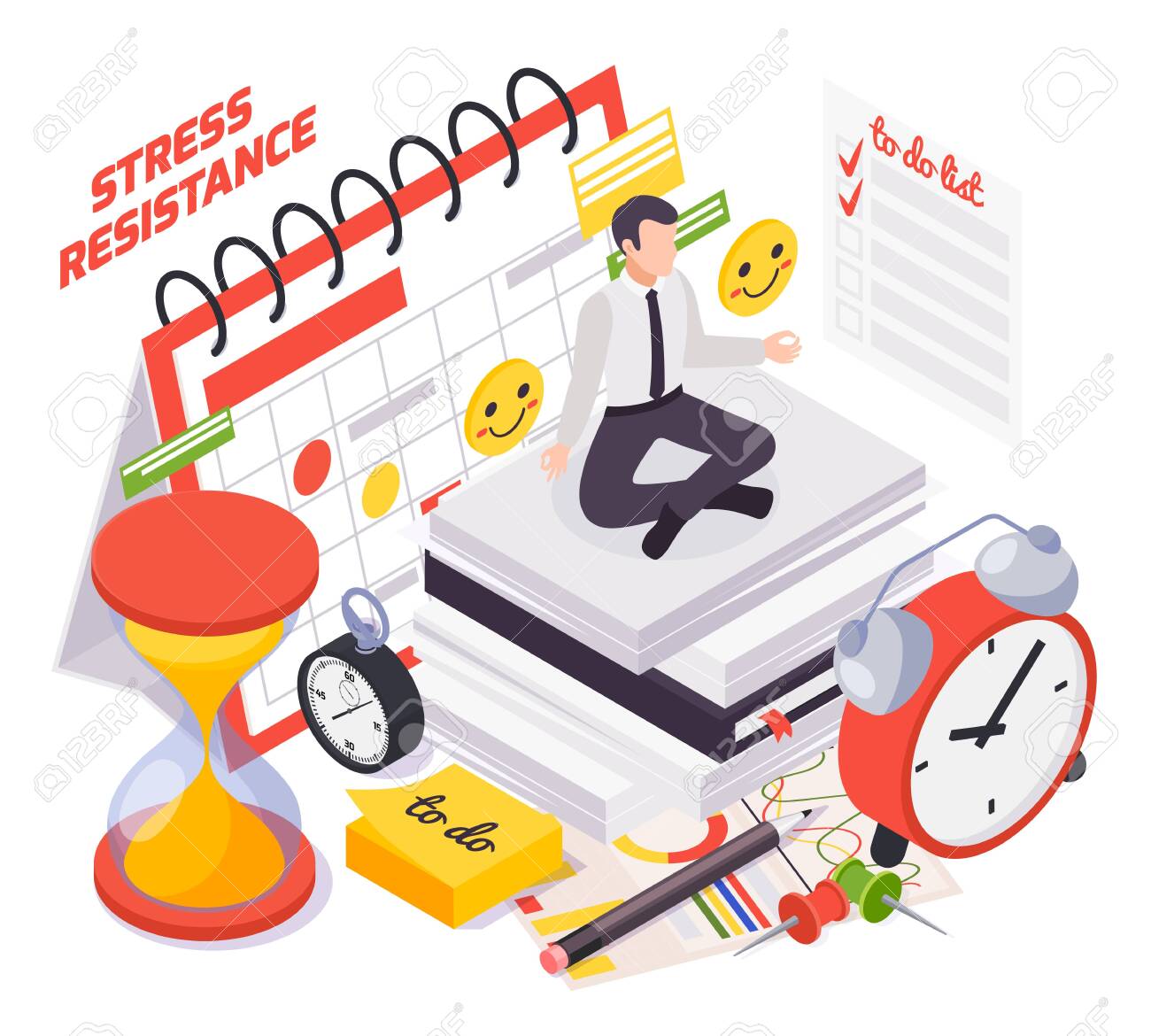 Soft Skills Concept Isometric Composition With Work Under Pressure Ability Time Management Stress Resistance Symbols Vector Illustration Royalty Free Cliparts Vectors And Stock Illustration Image 147919860