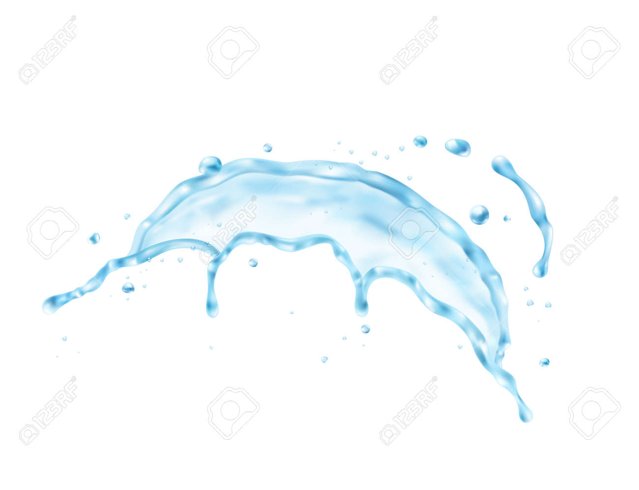 3d Realistic Water Splash Set On Blank Background With Isolated Royalty Free Cliparts Vectors And Stock Illustration Image