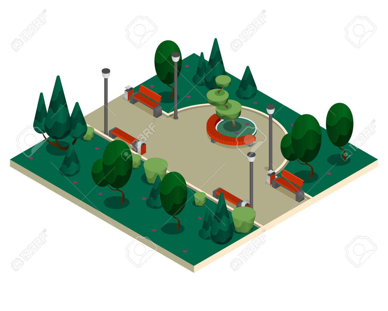 City Constructor Elements Isometric Isolated Composition - 171635951 City Constructor Elements Isometric Isolated Composition - 171635951