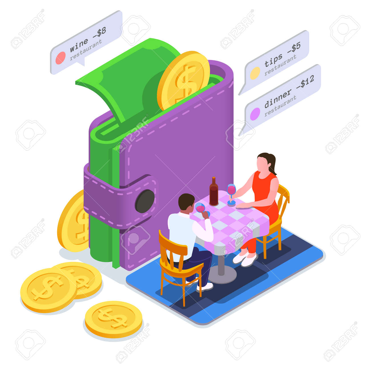 Financial Education Literacy Colored Isometric Composition - 171636219 Financial Education Literacy Colored Isometric Composition - 171636219