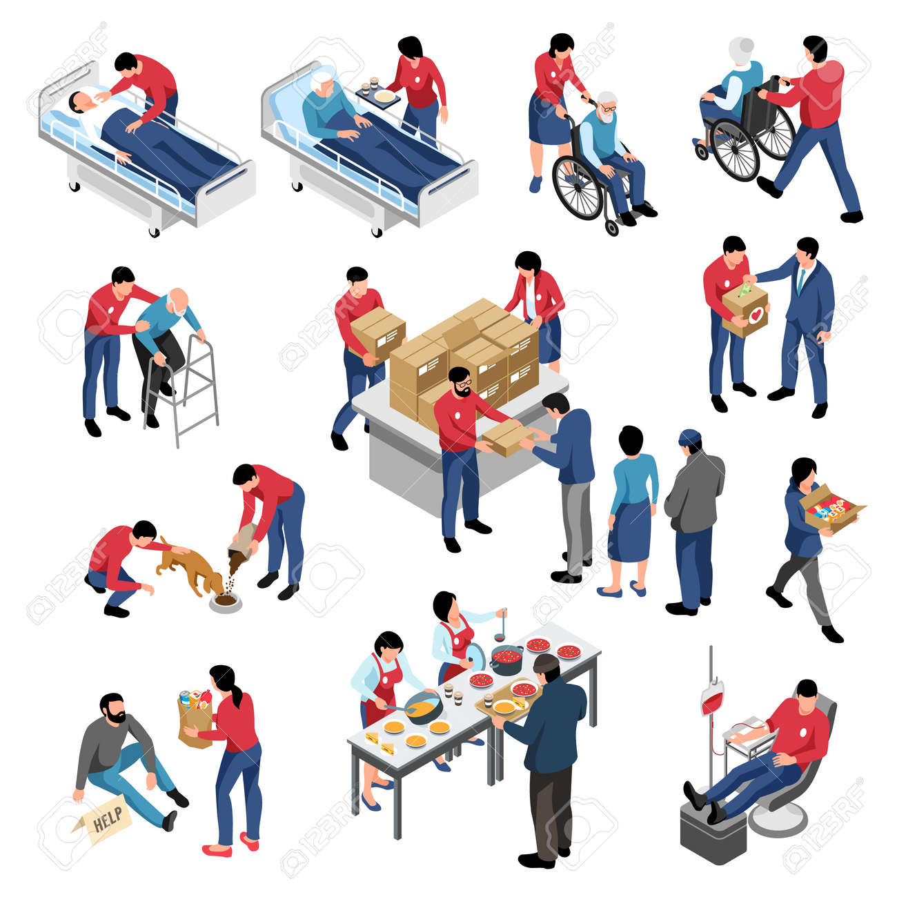 자원 봉사 아이소메트릭 세트 로열티 무료 사진, 그림, 이미지 그리고 스톡포토그래피. Image 187781149
