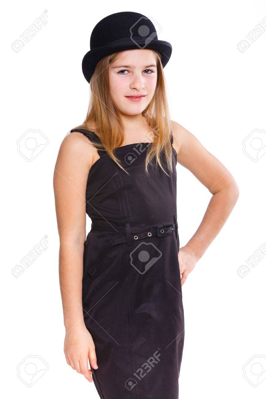girls black bowler hat