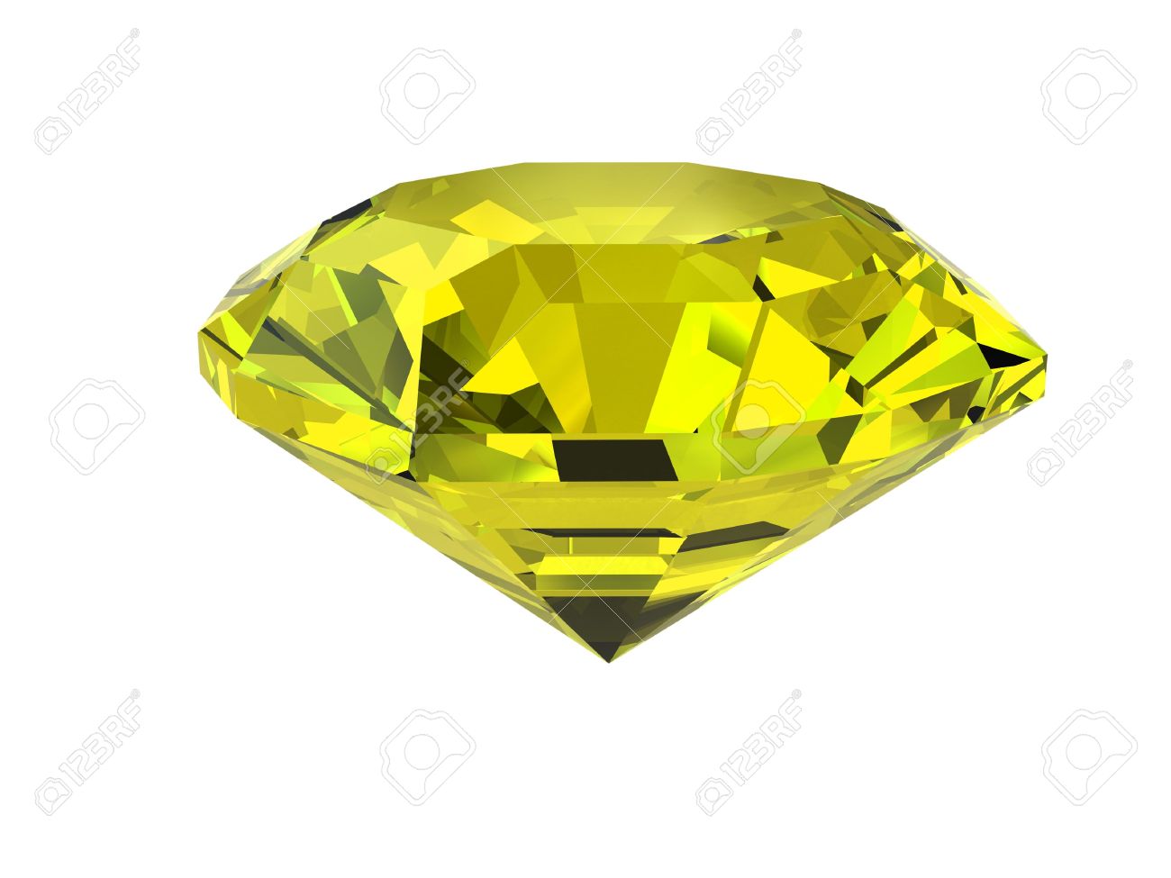 yellow diamond isolated on white background high resolution stock