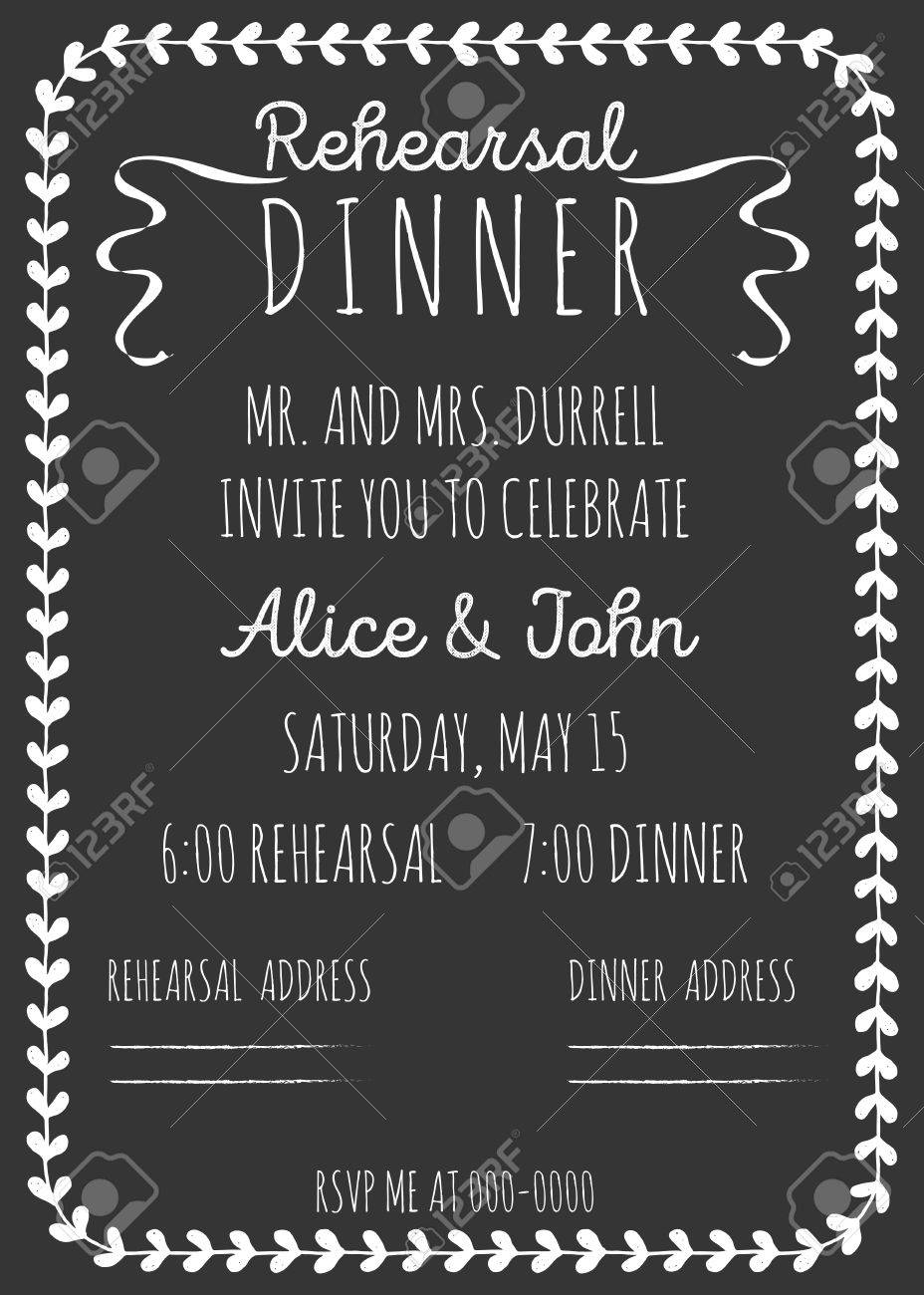 vintage wedding invitation rehearsal dinner invitation template