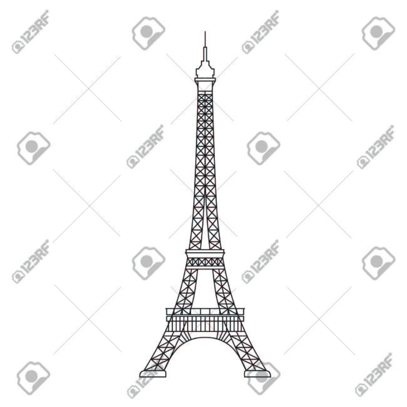 Simplified Illustration Of Eiffel Tower Symbol Of Paris And France Royalty Free Cliparts Vectors And Stock Illustration Image