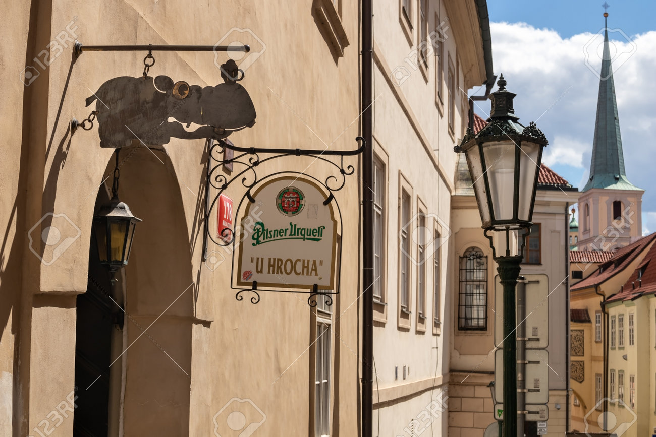 PRAGUE, CZECH REPUBLIC - JULY 12, 2020: U Hrocha Pub In The Thunovska Street  Stock Photo, Picture and Royalty Free Image. Image 151744872.