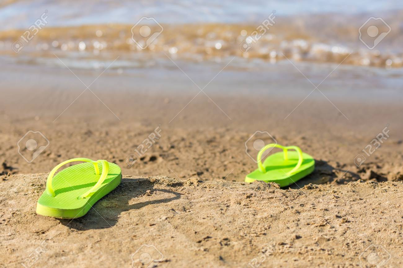 dark green flip flops