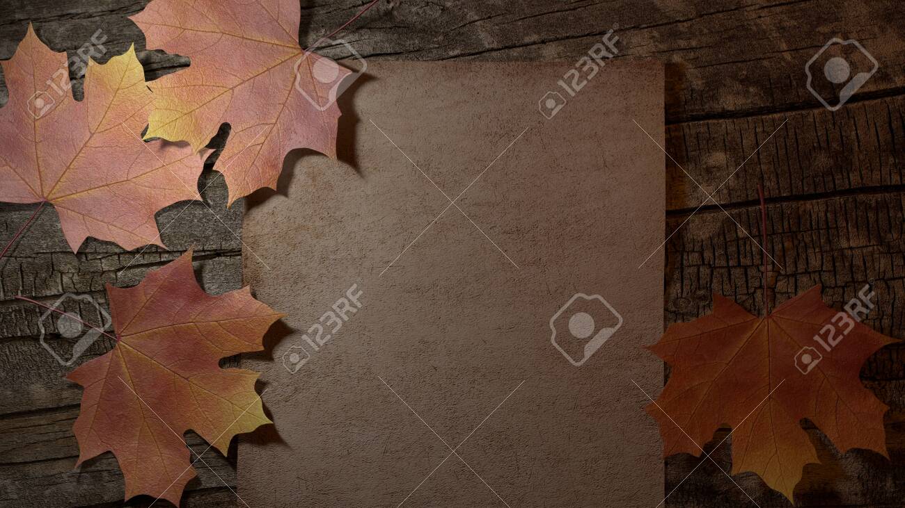 This is a 3d illustration of a natural setting with dry leaves and the typical colors of the autumn season. Complete it with your text and have fun! - 140155440 This is a 3d illustration of a natural setting with dry leaves and the typical colors of the autumn season. Complete it with your text and have fun! - 140155440