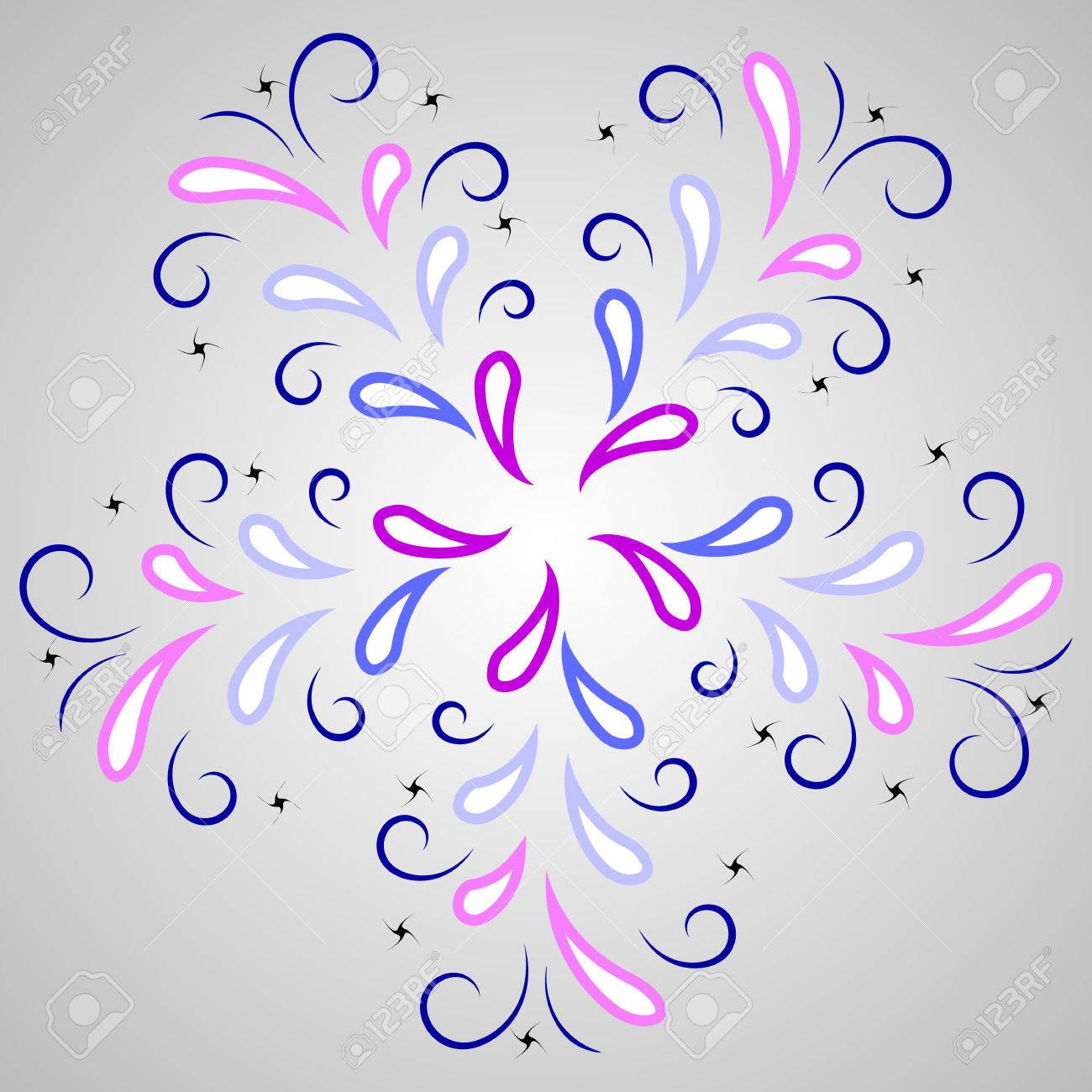 滴とラウンドの幾何学模様 あなたのデザインの対称の幾何学模様 のイラスト素材 ベクタ Image