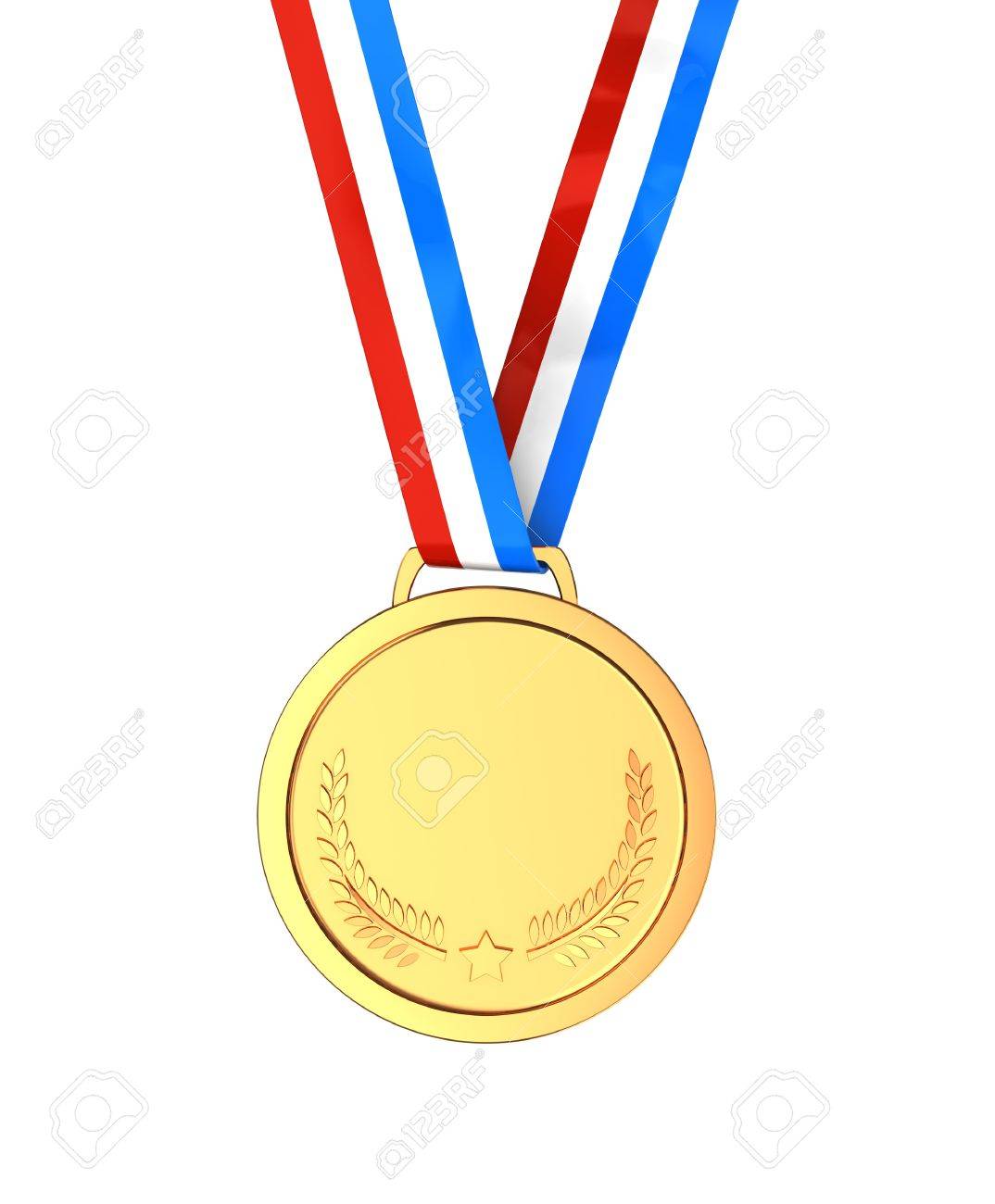 Golden Medal - First Place Sport Champion Stock Photo, Picture and