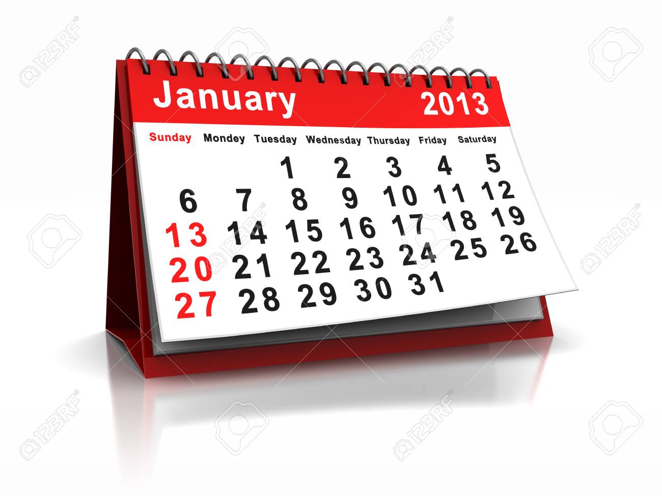 3d calendar with word january and number 2013 stock photo picture calendars in word 2013