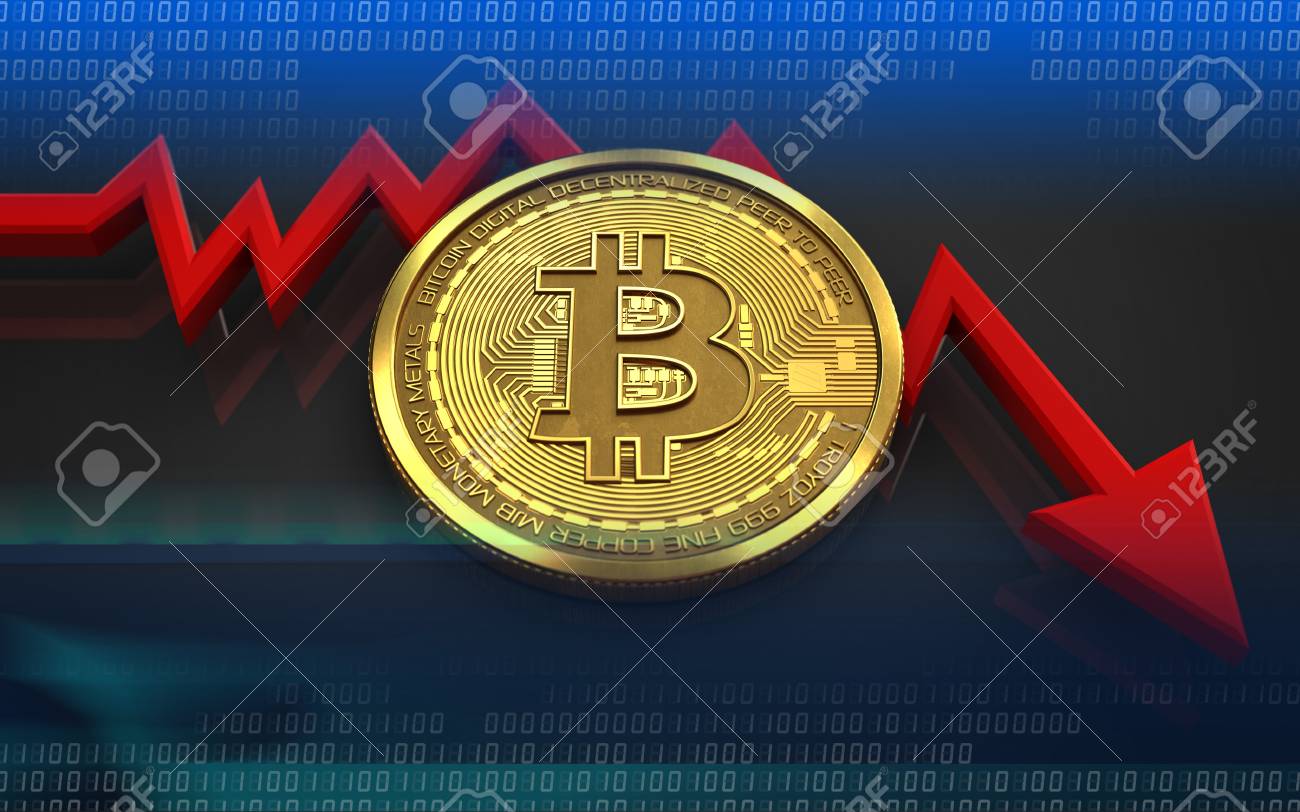 실패 다이어그램과 검은 배경 위에 비트 코인의 3d 일러스트 로열티 무료 사진, 그림, 이미지 그리고 스톡포토그래피. Image  89083185