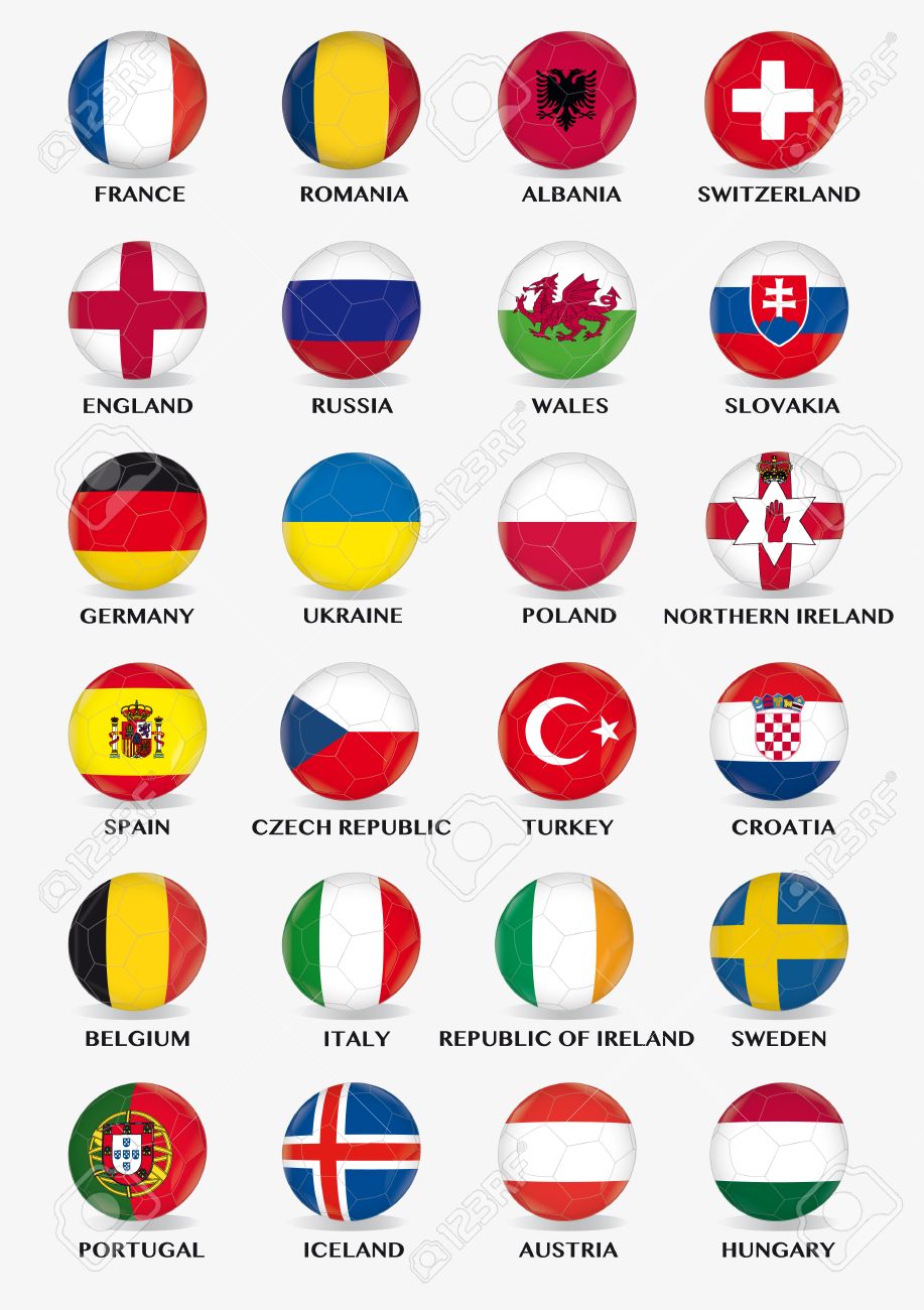 Colección De Botones De Fútbol De Los Equipos Europeos Para Champianship Con Banderas Nacionales Y Balón Textura Ilustraciones Vectoriales Clip Art Vectorizado Libre De Derechos Image 50145183
