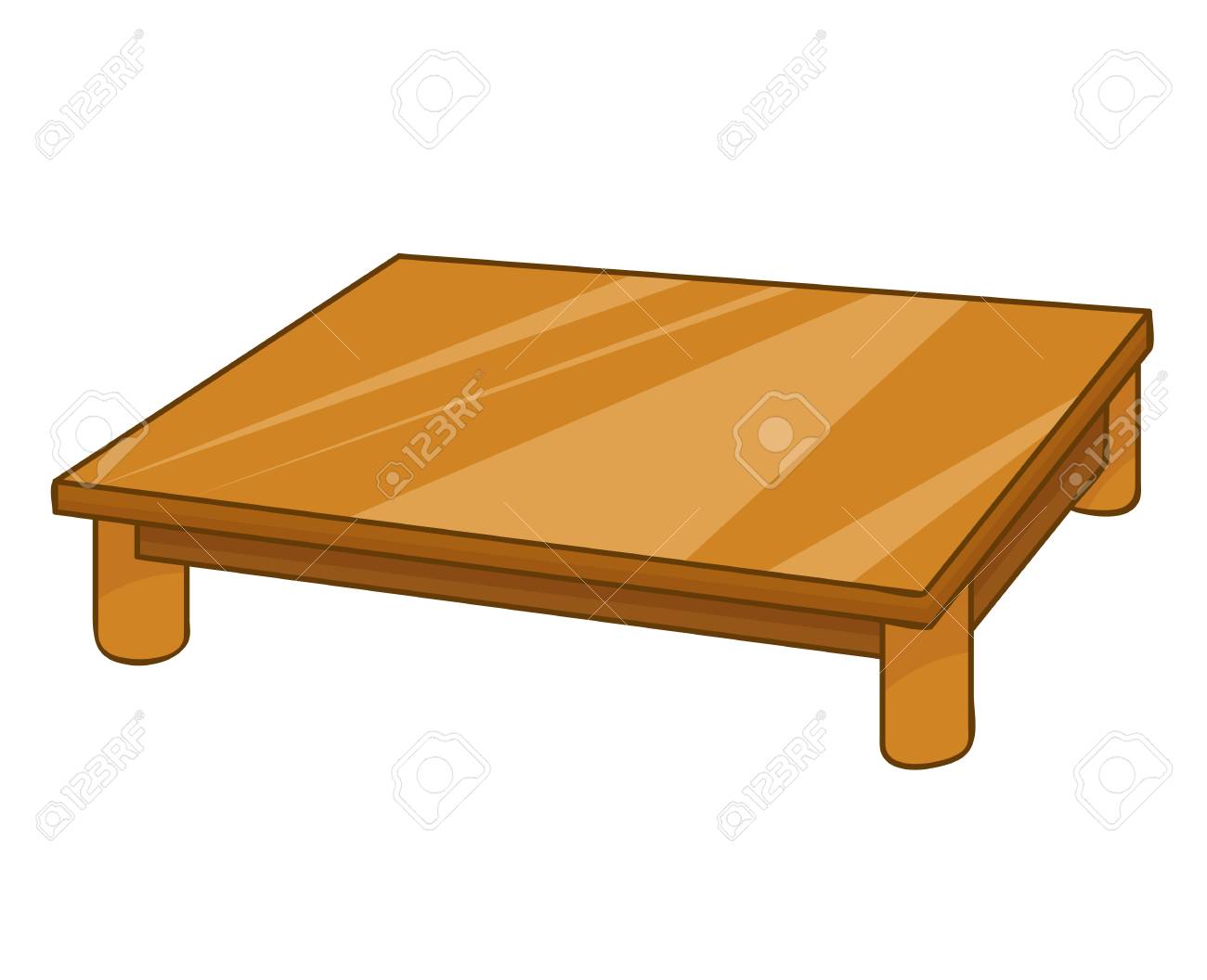 白い背景の上の分離された木製のテーブル イラスト のイラスト素材 ベクタ Image