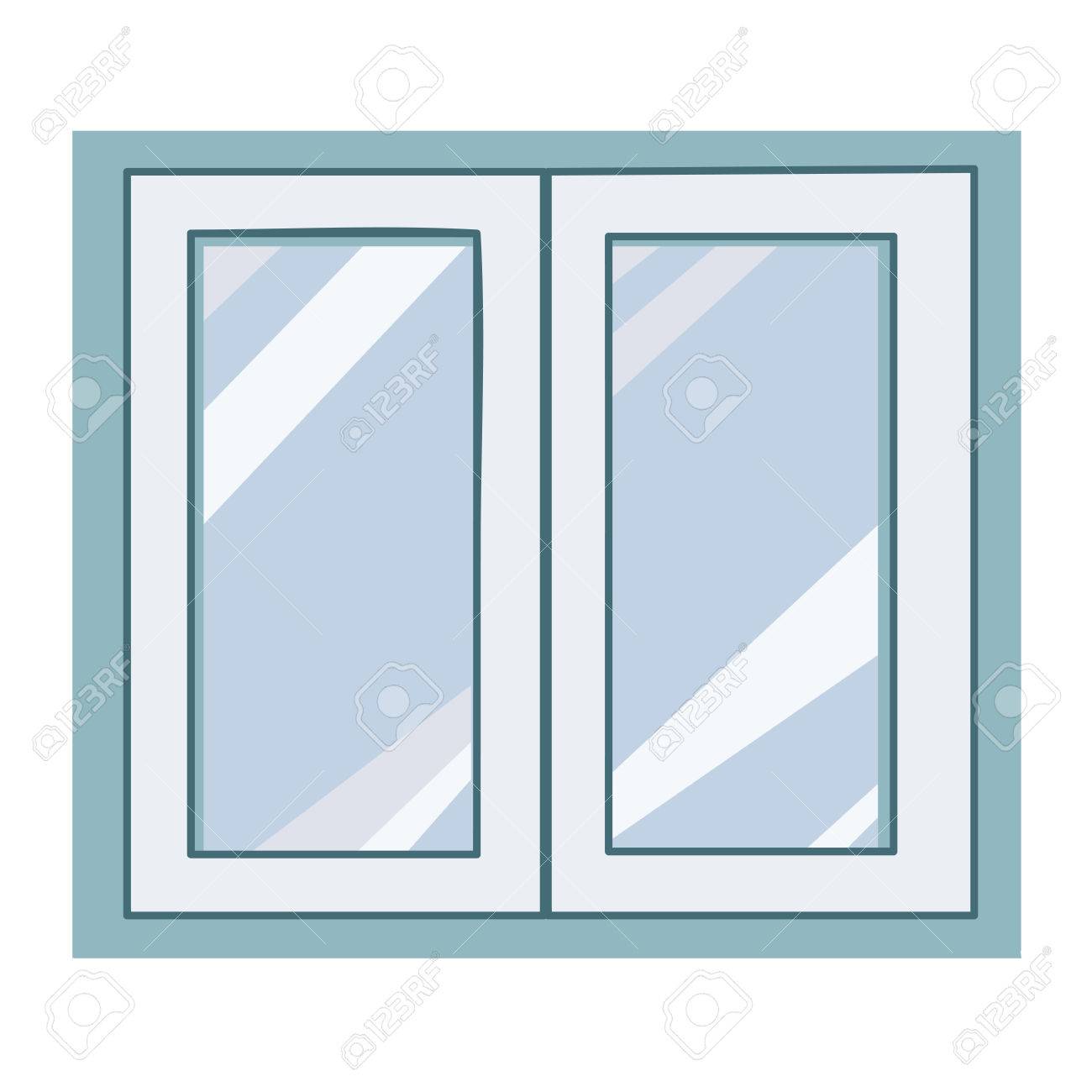 Fenster Isolierte Darstellung Auf Weissem Hintergrund Lizenzfrei Nutzbare Vektorgrafiken Clip Arts Illustrationen Image