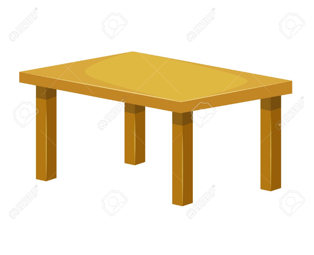 白い背景の上の分離された木製のテーブル イラスト のイラスト素材 ベクタ Image
