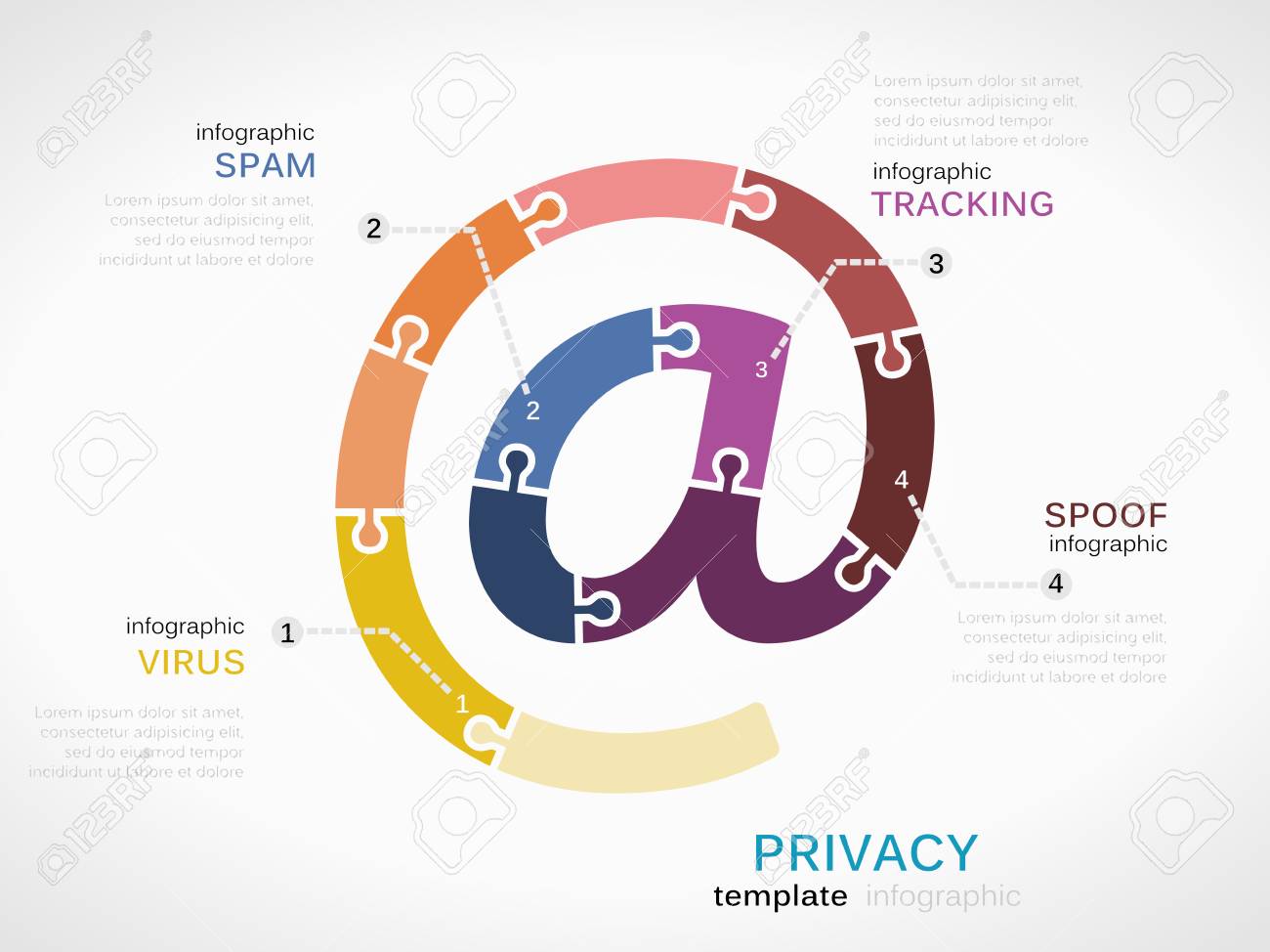 privacy concept infographic template with at sign made out of puzzle pieces stock vector 31288787 - Datenschutzkonzept Muster privacy concept infographic template with at sign made out of puzzle pieces stock vector 31288787 - Datenschutzkonzept Muster