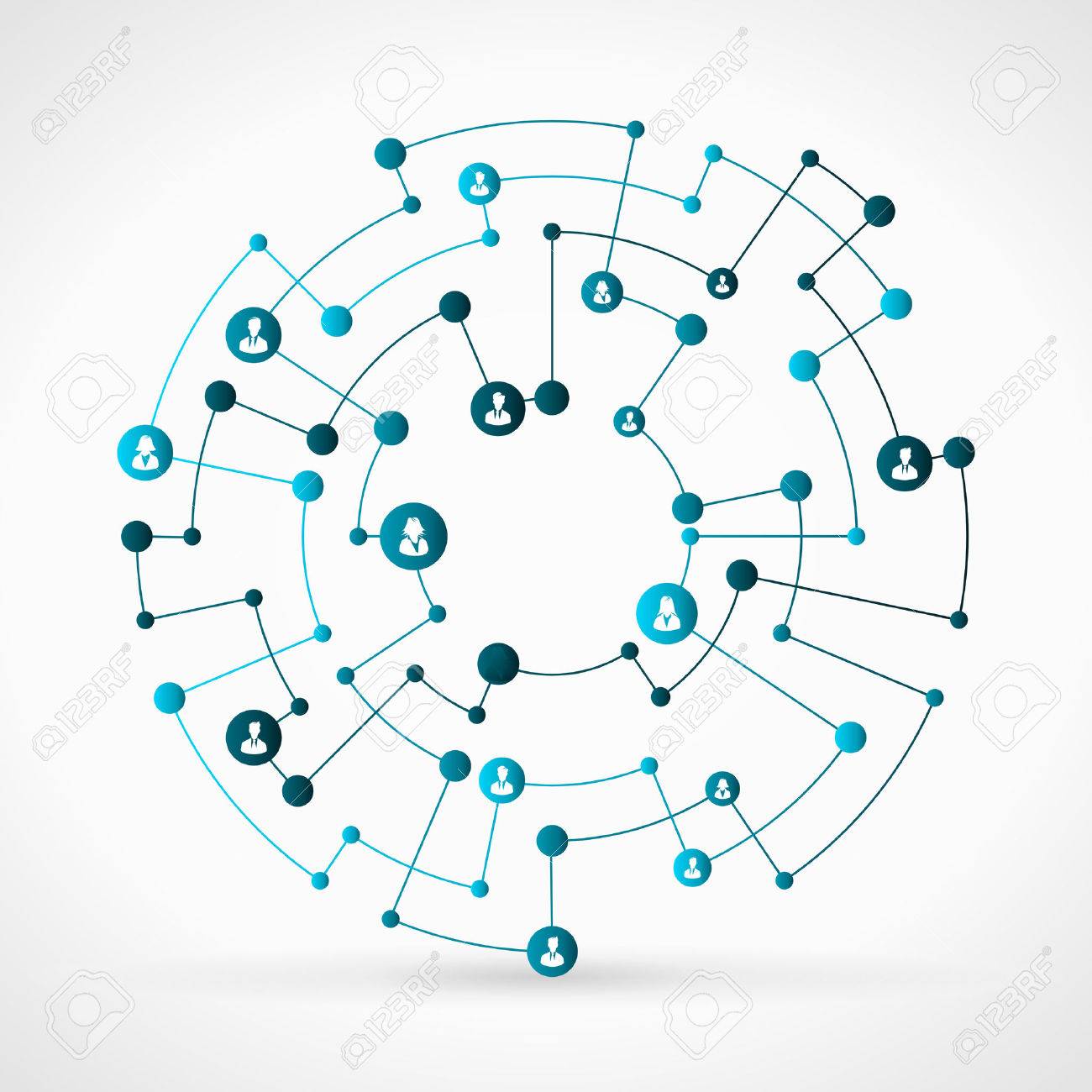 ブルー ビジネス ネットワーク網の抽象的なイラスト のイラスト素材 ベクタ Image