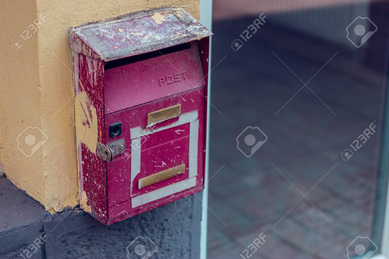 Small Metal Old Mail Box Placed On A Home Exterior Vintage Stock Photo Picture And Royalty Free Image Image 149472460