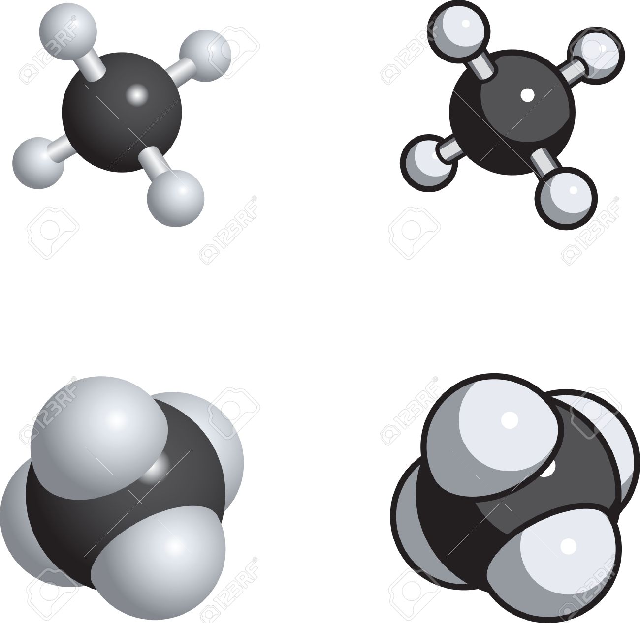 Space Fill, Ball And Stick Models Of Methane Royalty Free SVG, Cliparts,  Vectors, and Stock Illustration. Image 9355987., image size:1300x1267