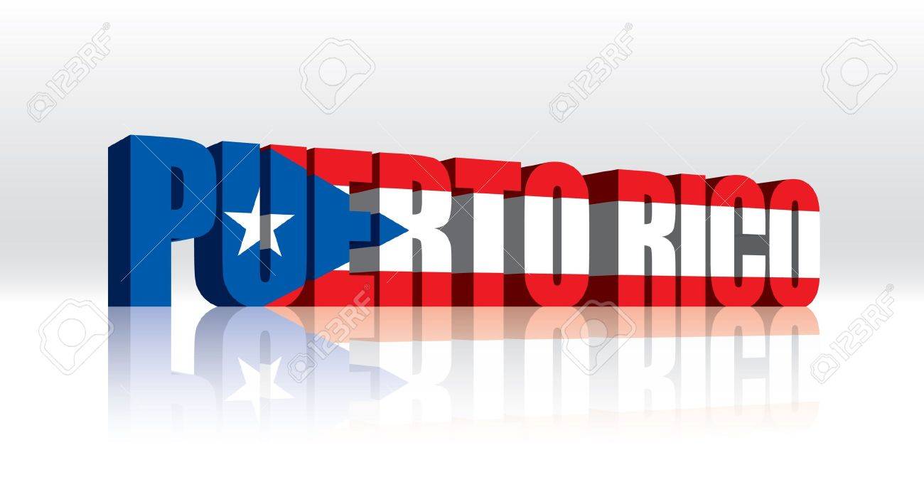 3d vector puerto rico word text flag royalty free cliparts vectors