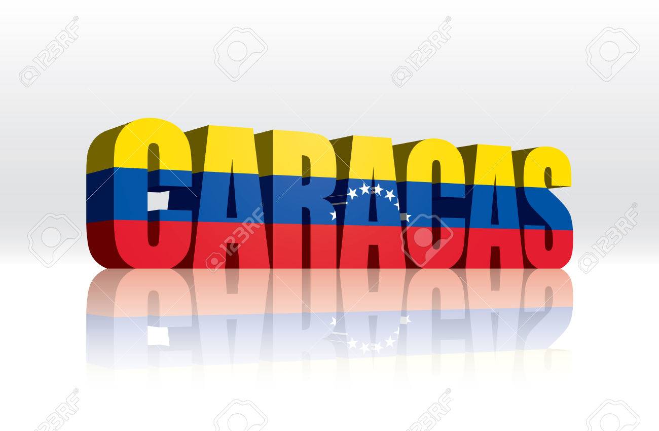 3d vector caracas venezuela word text flag royalty free cliparts