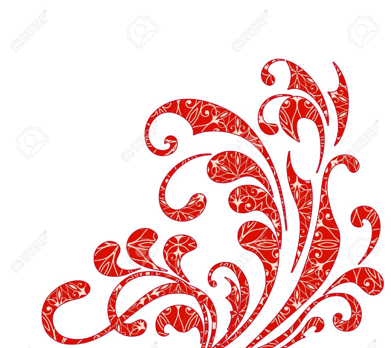 abstract decorative floral element on white royalty free cliparts